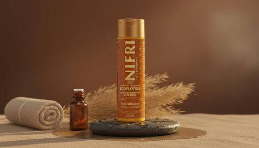 Le secret d’un glow qui dure : le lait corps prolongateur de bronzage NIFRI